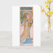 Gismonda, Sarah Bernhardt, Mucha Karte (Gelbe Blume)