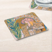 Gismonda, Sarah Bernhardt, Mucha Rechteckiger Pappuntersetzer (angewinkelt)