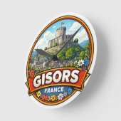 Gisors France  Runde Wanduhr (Winkel)