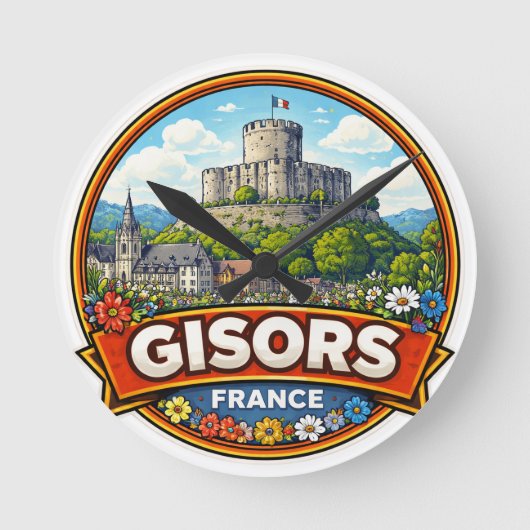 Gisors France  Runde Wanduhr (Vorderseite)