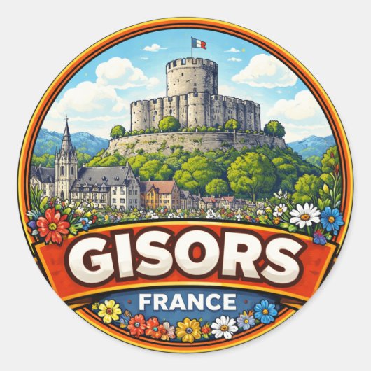 Gisors Frankreich  Runder Aufkleber (Vorderseite)