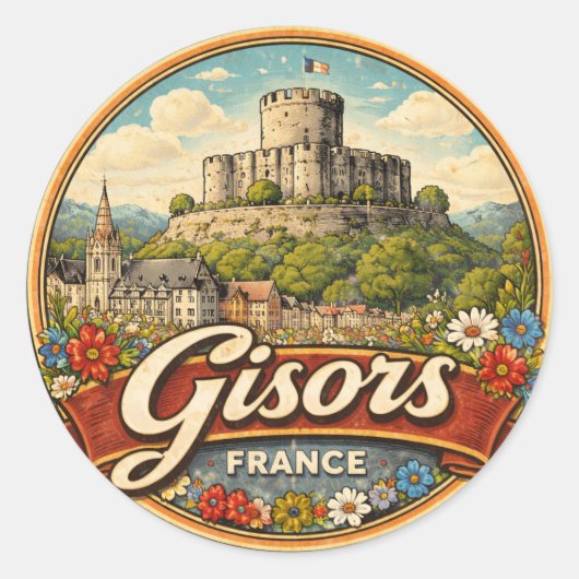 Gisors Frankreich Runder Aufkleber (Vorderseite)