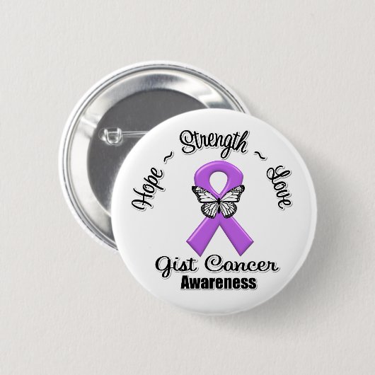 GIST Cancer Hope Strength Liebe Button (Vorne & Hinten)