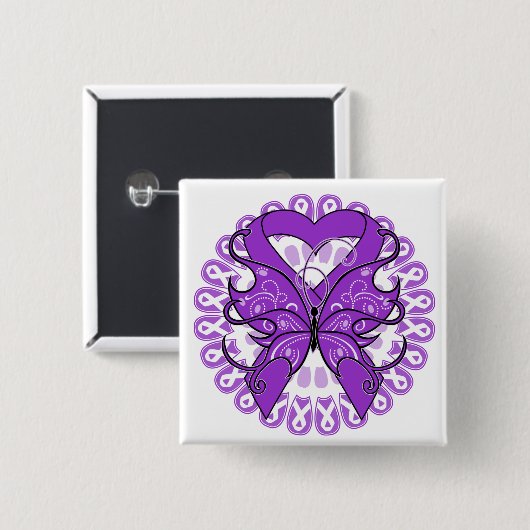 GIST Krebs Butterfly Circle of Ribbons Button (Vorne & Hinten)