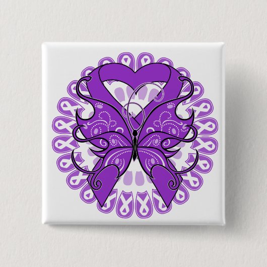 GIST Krebs Butterfly Circle of Ribbons Button (Vorderseite)