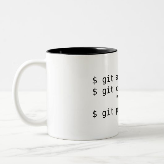 Git addieren Kaffee-Tasse Zweifarbige Tasse (Links)