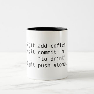Git addieren Kaffee-Tasse Zweifarbige Tasse