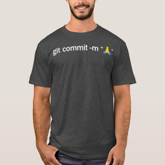 Git Commit Gebet Hands Programmierer Coder T-Shirt (Vorderseite)