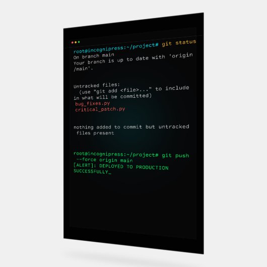 Git Push Force Main - Entwickler-Terminal Acrylschild (Winkel)