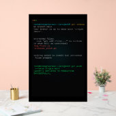 Git Push Force Main - Entwickler-Terminal Acrylschild (Hochzeit)