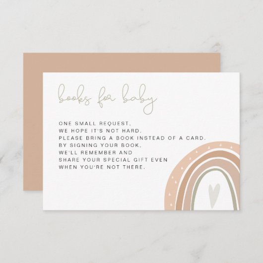 GITA Bohemain Pastel Rainbow Books for Baby Invita Einladung (Vorne/Hinten)