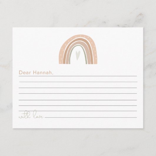 GITA Boho Pastel Rainbow 1st Birthday Time Kapsel Begleitkarte (Vorderseite)