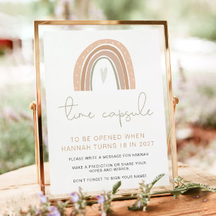 GITA Boho Pastel Rainbow 1st Birthday Time Kapsel Poster