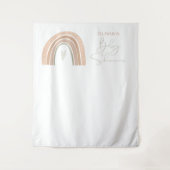 GITA Pastel Boho Rainbow Baby Shower Wandteppich (Vorderseite)
