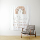 GITA Pastel Rainbow 1. Geburtstag Begrüßungszeiche Wandteppich (Beispiel)