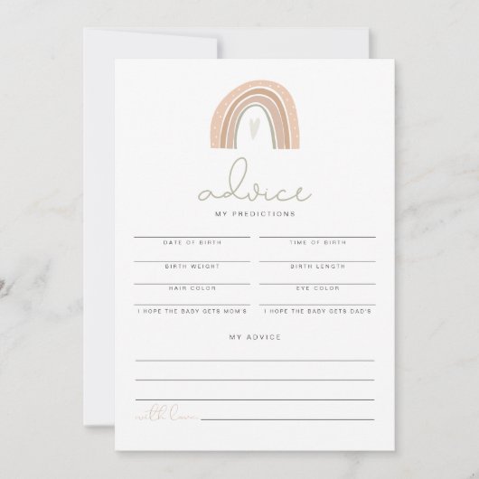 GITA Pastel Rainbow Baby Shower Vorhersagen Einladung (Vorderseite)