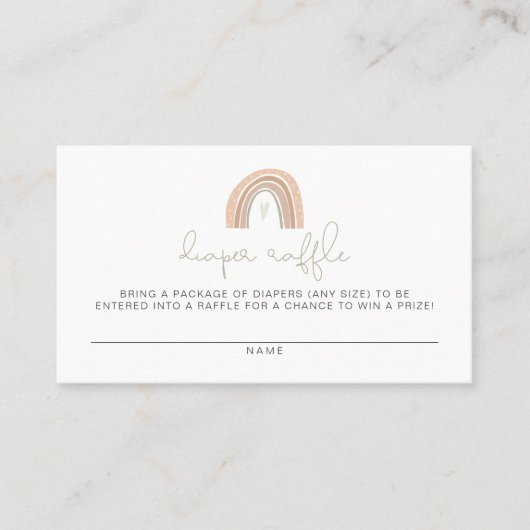 GITA Pastel Rainbow Diaper Raffekarte Platzkarte (Vorderseite)