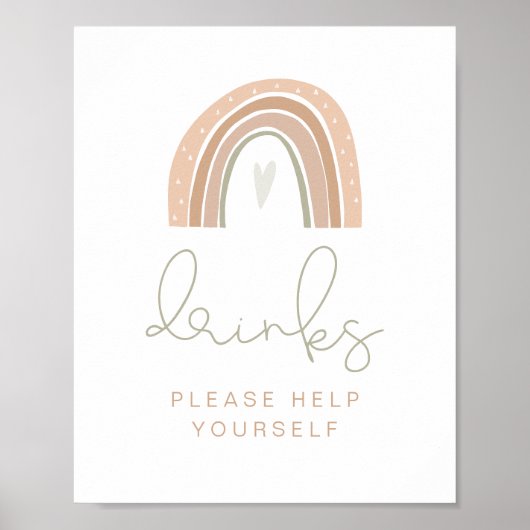 GITA Pastel Rainbow Drinks Tafelzeichen Poster (Vorne)