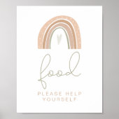 GITA Pastel Rainbow Food Table Sign Poster (Vorne)
