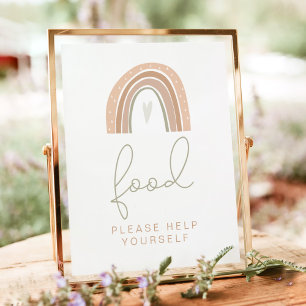 GITA Pastel Rainbow Food Table Sign Poster