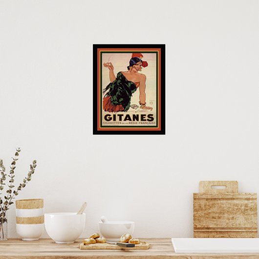 Gitanes 1931 Art Deco Zigarettenanzeige Poster (Küche)