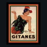 Gitanes 1931 Art Deco Zigarettenanzeige Poster<br><div class="desc">Art Deco "Gitanes" Französische Zigarettenwerbung ca. 1931 von Jules Isnard</div>