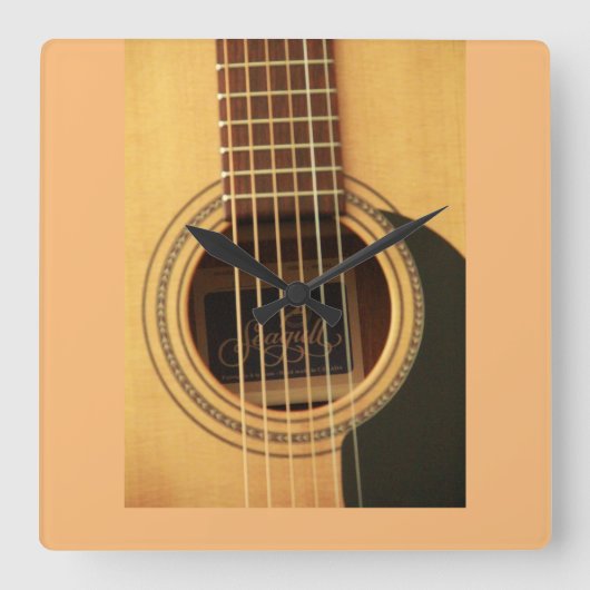 GITAR ART Wall Clock Quadratische Wanduhr (Vorderseite)