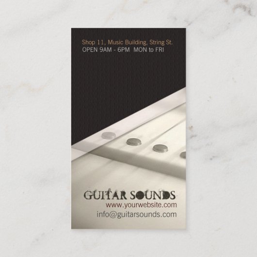GITAR LIGHT Vertikale Visitenkarte (Rückseite)