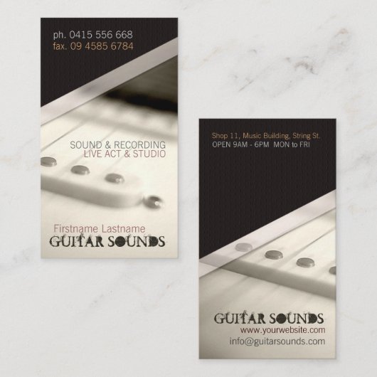 GITAR LIGHT Vertikale Visitenkarte (Vorne/Hinten)
