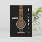 GITARERINVITATION - Akustikschwarz - Mehrzweck Einladung (Stehend Vorderseite)
