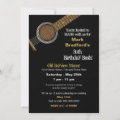 GITARERINVITATION - Akustikschwarz - Mehrzweck Einladung (Rückseite)