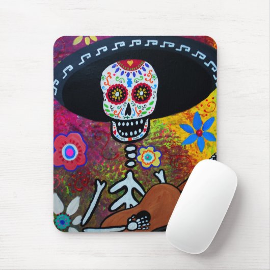 Gitarero Serenata Dia de Los Muertos Mousepad (Mit Mouse)