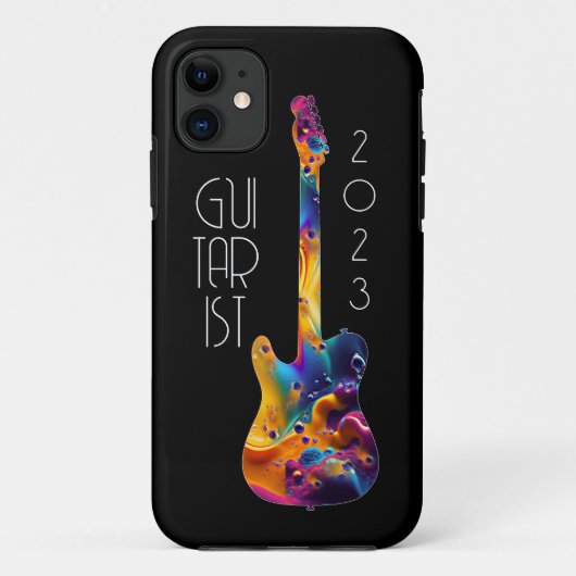 GITARIST 2023 FARBBIGE GITARBEN-GIFT Case-Mate iPhone HÜLLE (Rückseite)