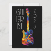 GITARIST 2023 FARBBIGE GITARBEN-GIFT EINLADUNG (Vorderseite)