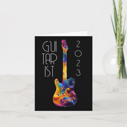 GITARIST 2023 FARBBIGE GITARBEN-GIFT EINLADUNG (Vorderseite)