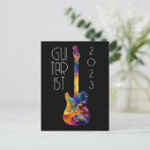 GITARIST 2023 FARBBIGE GITARBEN-GIFT POSTKARTE (Stehend Vorderseite)