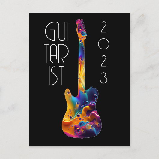 GITARIST 2023 FARBBIGE GITARBEN-GIFT POSTKARTE (Vorderseite)
