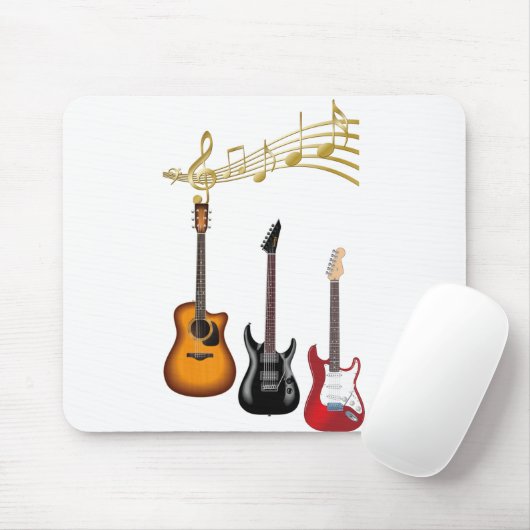 Gitarras electricas con partituras musicales mousepad (Mit Mouse)