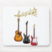 Gitarras electricas con partituras musicales mousepad (Vorne)