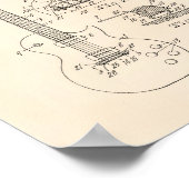 Gitarre 1955 Patentart - Alte Peper Poster (Ecke)