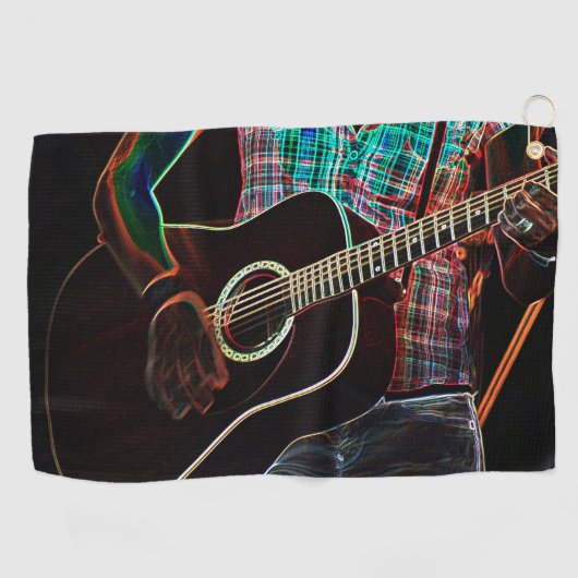 Gitarre 1 Gtcna Golfhandtuch (Horizontal)