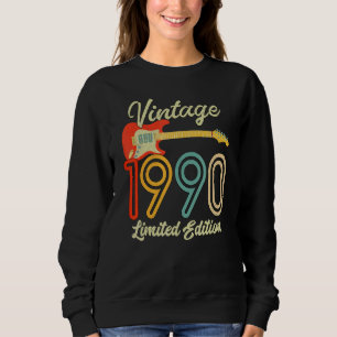 Gitarre 32 Jahre Vintag 1990 Sweatshirt