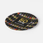 Gitarre 50. Geburtstagsparty Custom Pappteller (Schrägansicht)