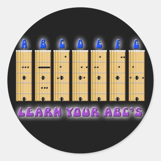Gitarre ABCs Sticker (Vorderseite)
