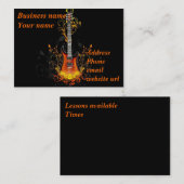 Gitarre abstrakt auf Schwarzem Visitenkarte (Vorne/Hinten)