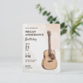Gitarre Acoustic Art Einladung (Stehend Vorderseite)