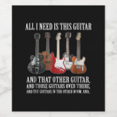 Gitarre | Alles, was ich brauche, ist diese Gitarr Weinetikett (Einzelnes Label)