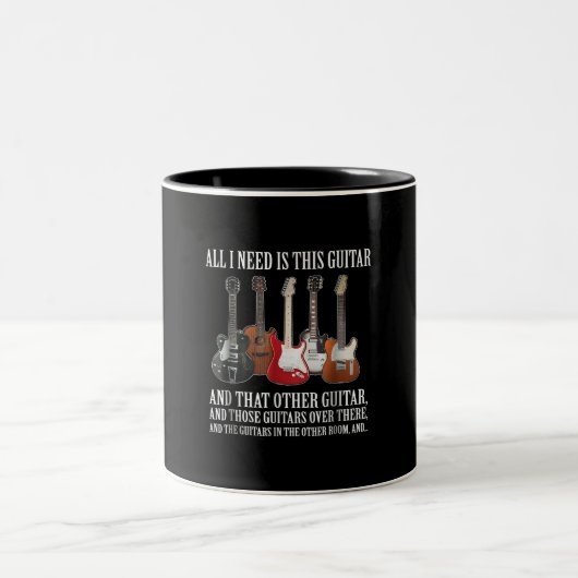 Gitarre | Alles, was ich brauche, ist diese Gitarr Zweifarbige Tasse (Mittel)