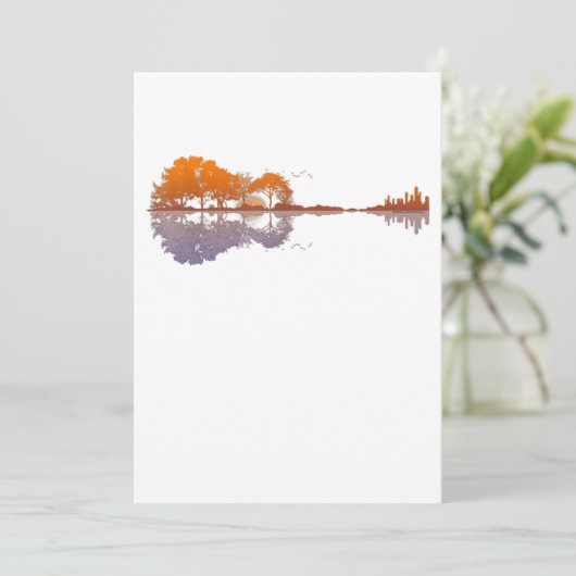 Gitarre am Lago Reflections Musik und Gitarre Love Dankeskarte (Stehend Vorderseite)