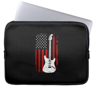 Gitarre Amerikanisch US-Flagge Musik-Player E-Gita Laptopschutzhülle